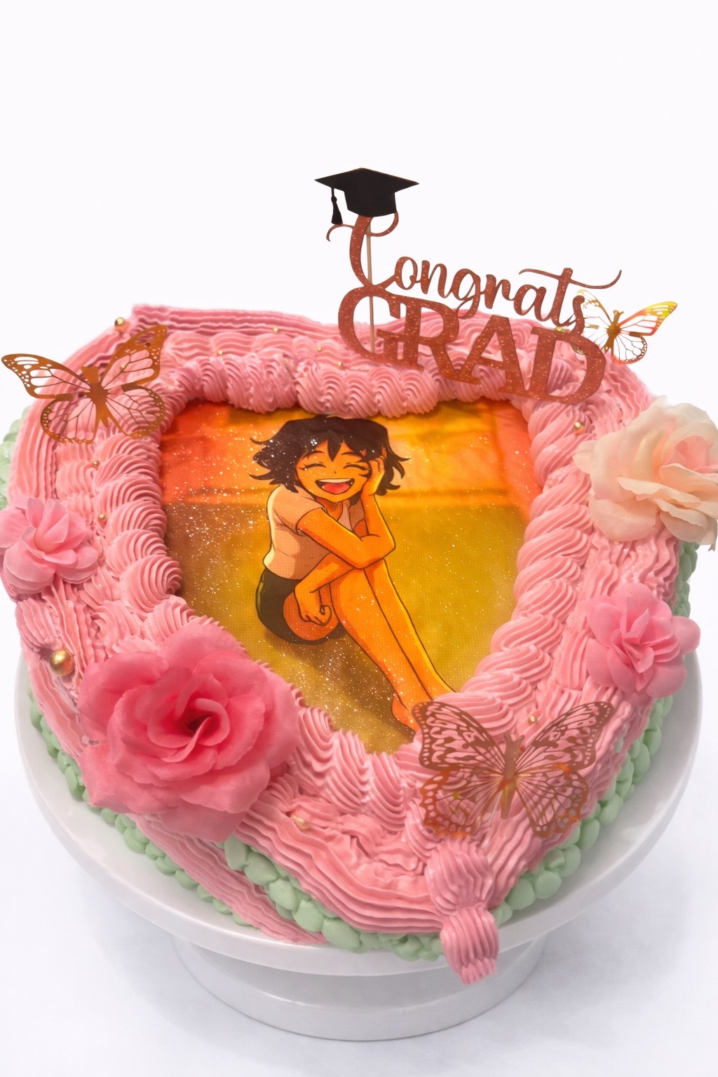 Pink Graduation Cake