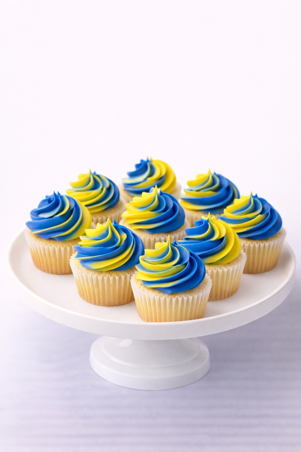 Blue and Yellow Cupcakes