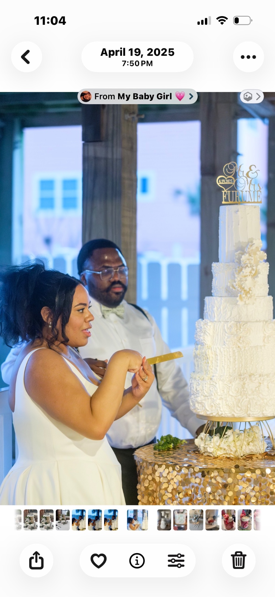 Gold Mr & Mrs Wedding Cake